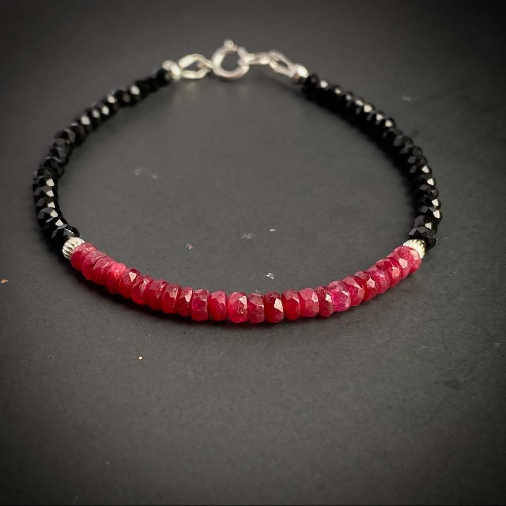 Ruby Bracelet Gemstone sterling silver jewelry